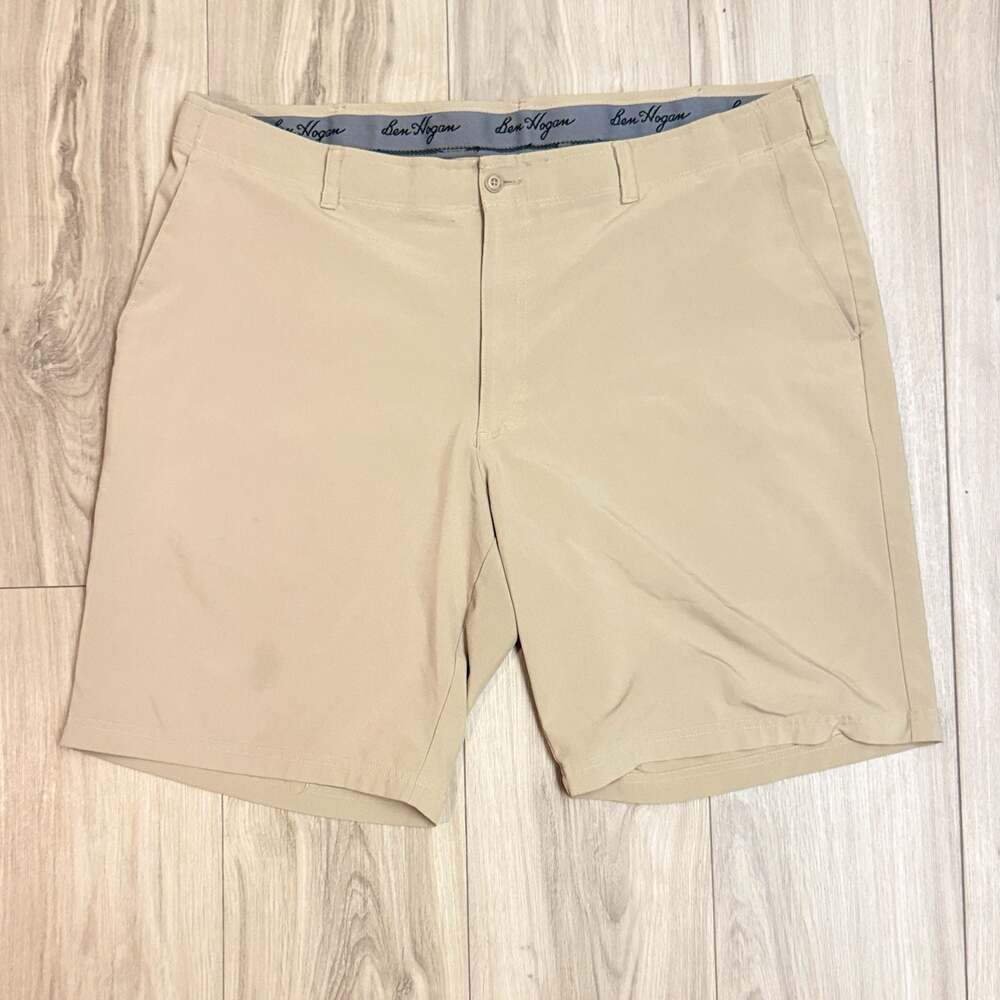 Ben Hogan Mens 42 Beige Golf Stretch Shorts Moisture Wick